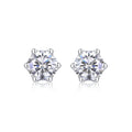 Eclat Moissanite Stud Earrings in Sterling Silver