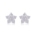Floret Moissanite Flower Stud Earrings in Sterling Silver