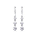 Trickle Moissanite Drop Earrings in Sterling Silver