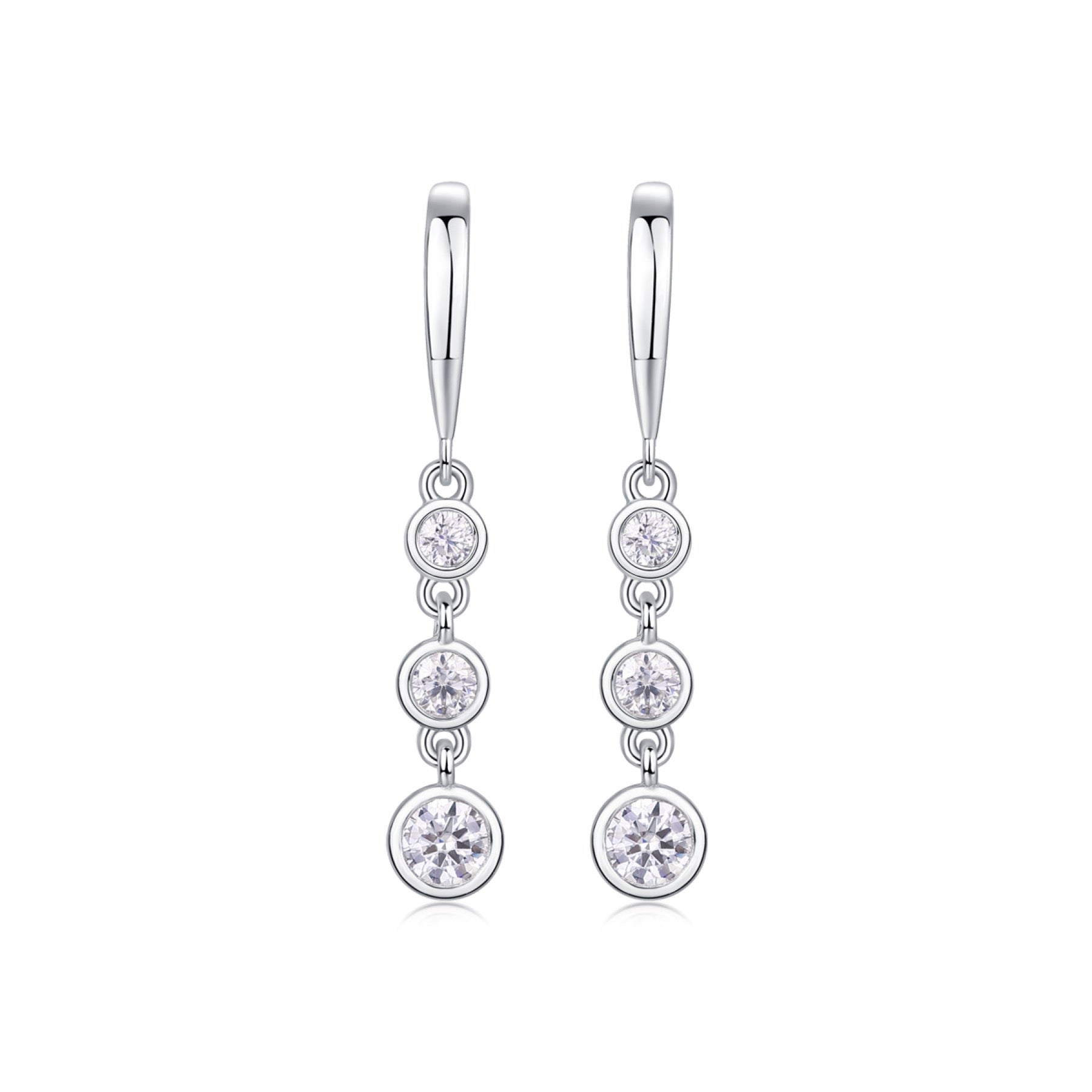 Trickle Moissanite Drop Earrings in Sterling Silver
