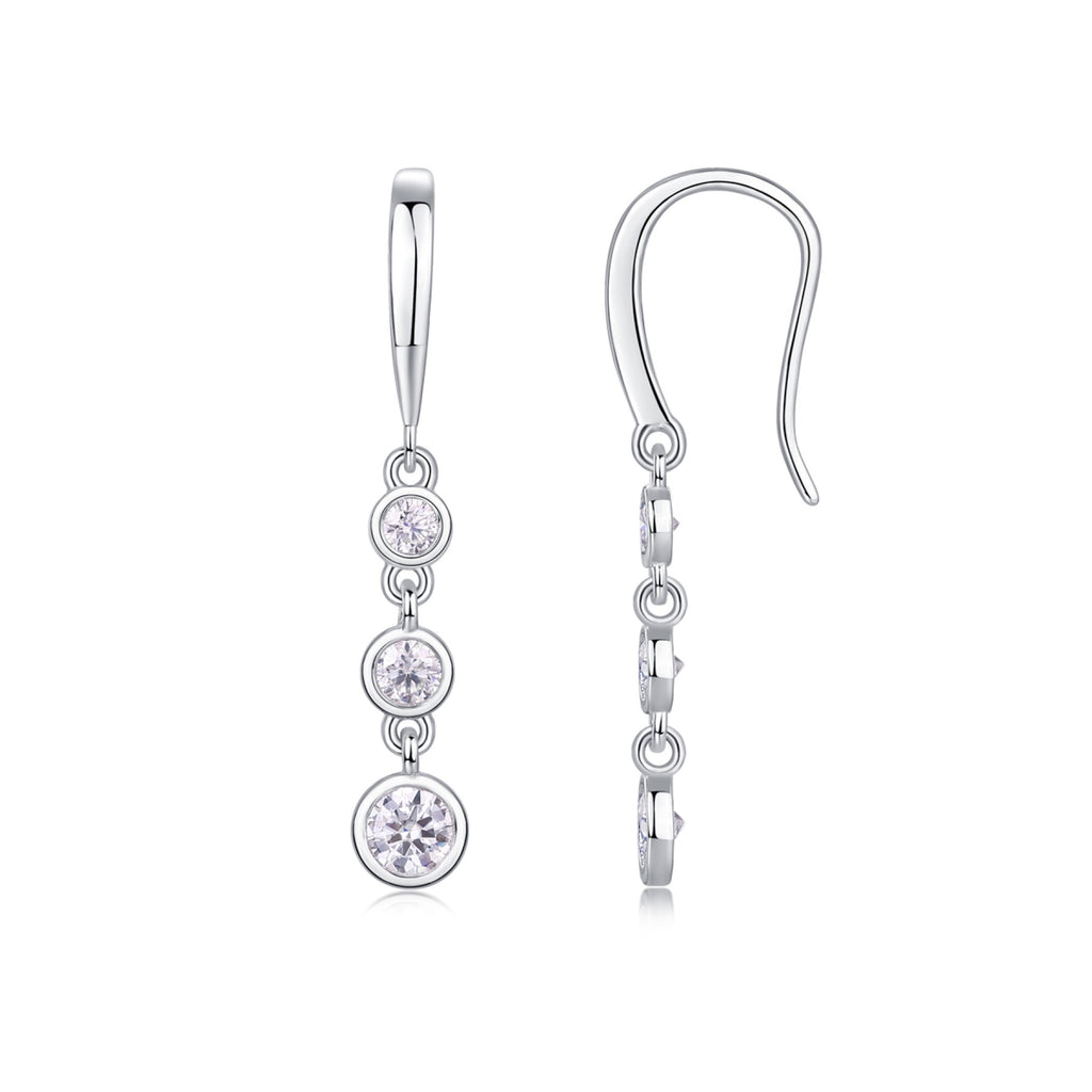 Trickle Moissanite Drop Earrings in Sterling Silver