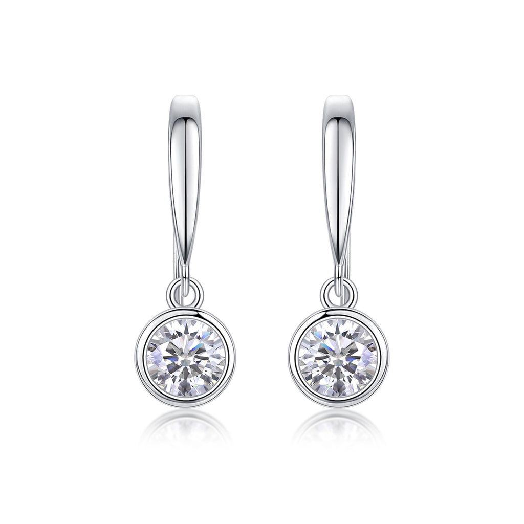Droplet Moissanite Drop Earrings in Sterling Silver