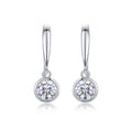 Droplet Moissanite Drop Earrings in Sterling Silver