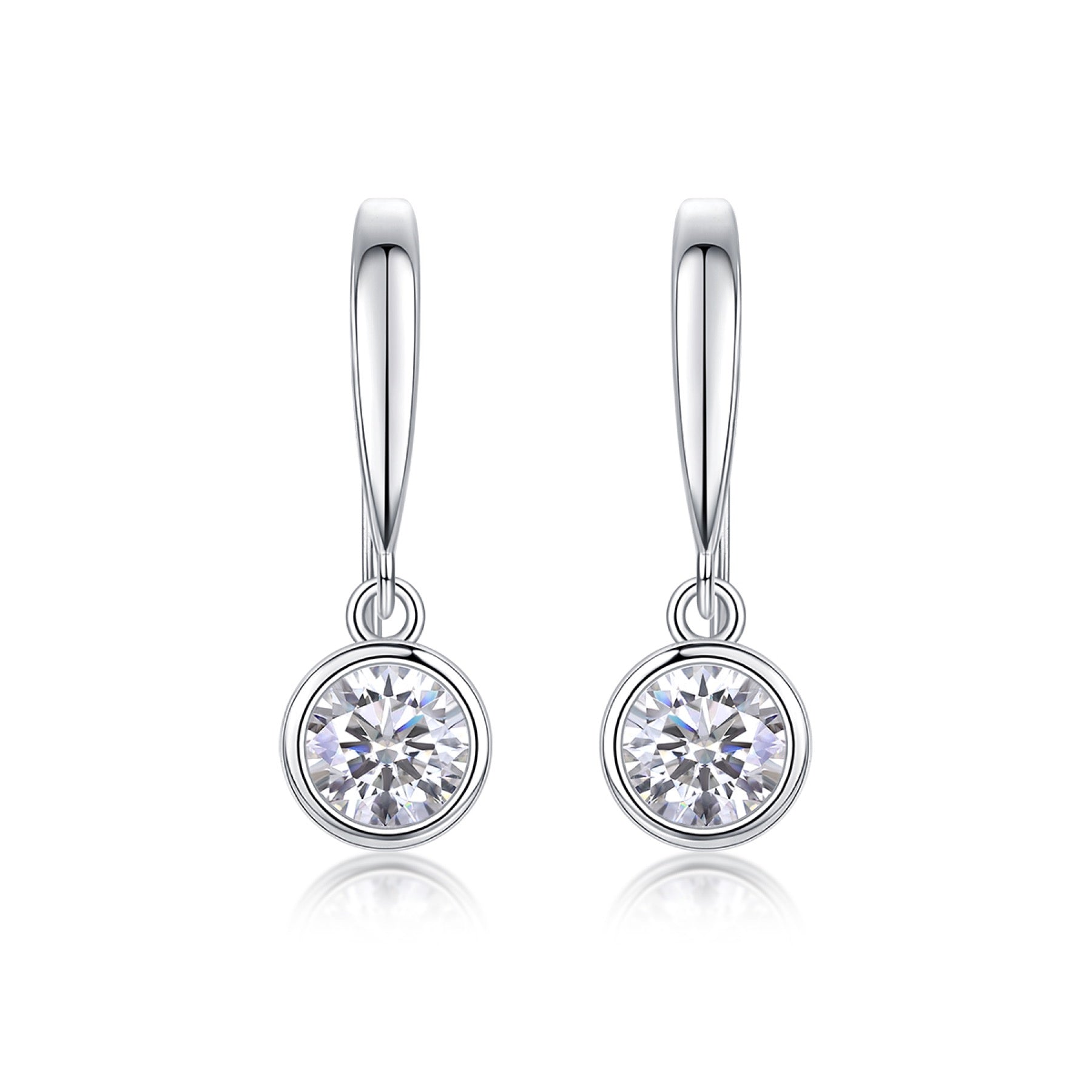 Droplet Moissanite Drop Earrings in Sterling Silver