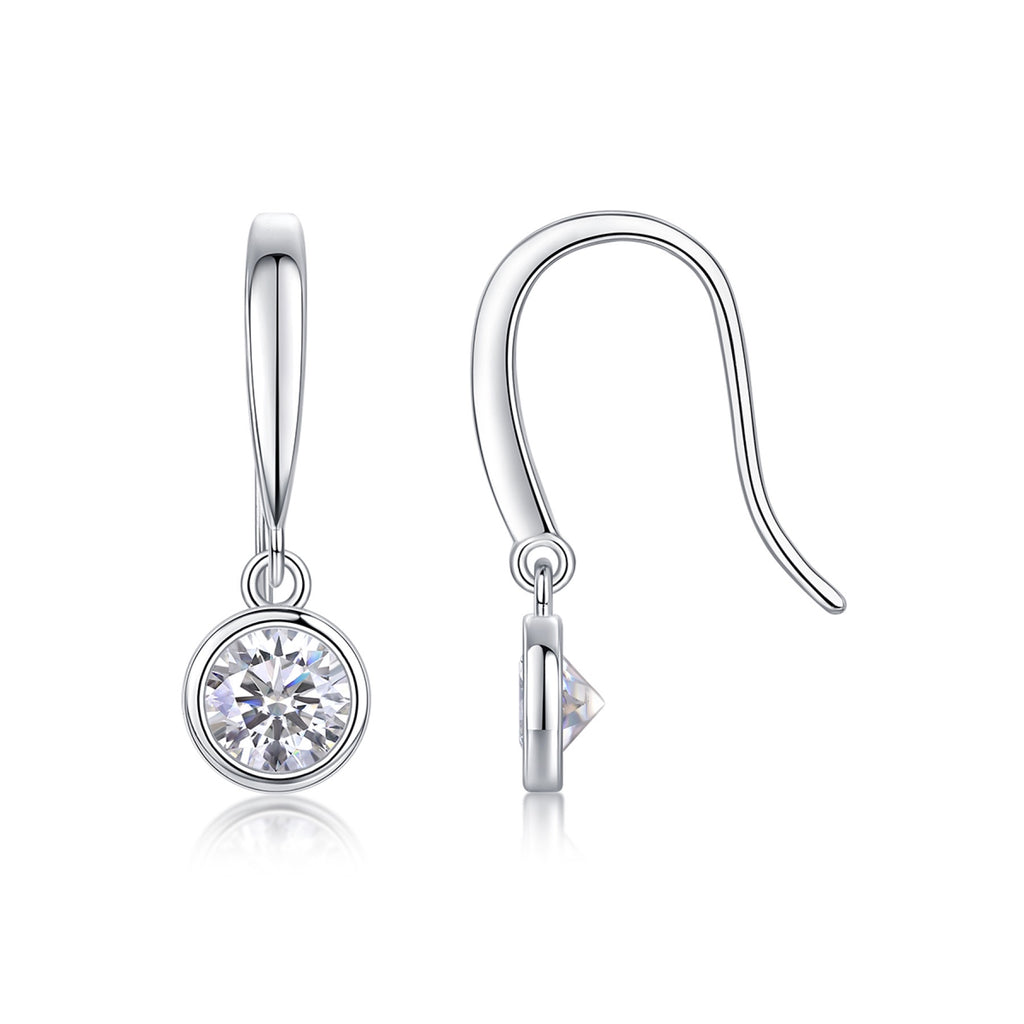 Droplet Moissanite Drop Earrings in Sterling Silver