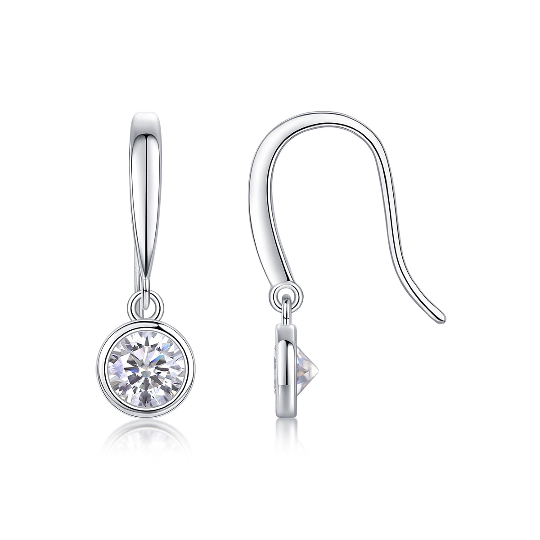 Droplet Moissanite Drop Earrings in Sterling Silver