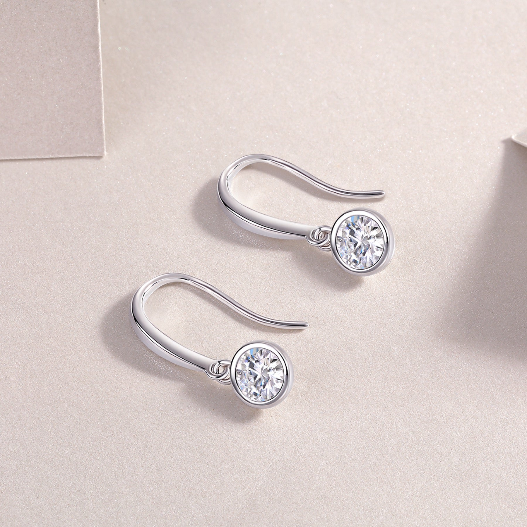 Droplet Moissanite Drop Earrings in Sterling Silver