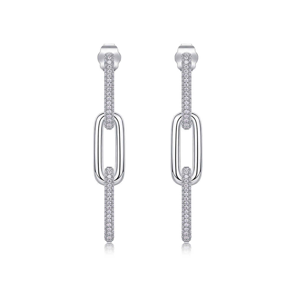 Circo Moissanite Hoop Earrings in Sterling Silver