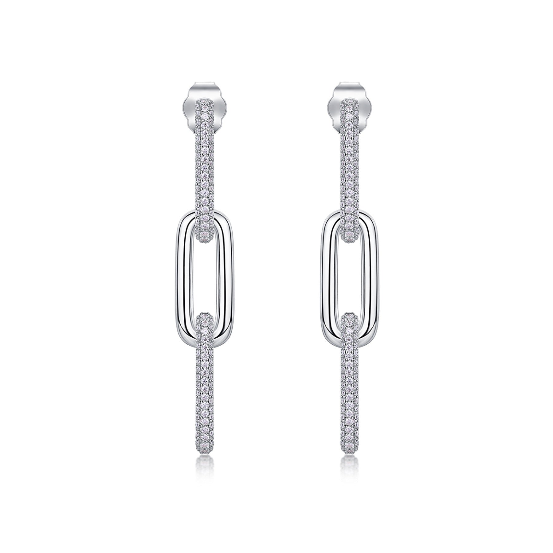 Circo Moissanite Hoop Earrings in Sterling Silver