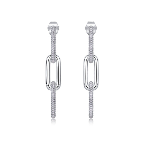 Circo Moissanite Hoop Earrings in Sterling Silver