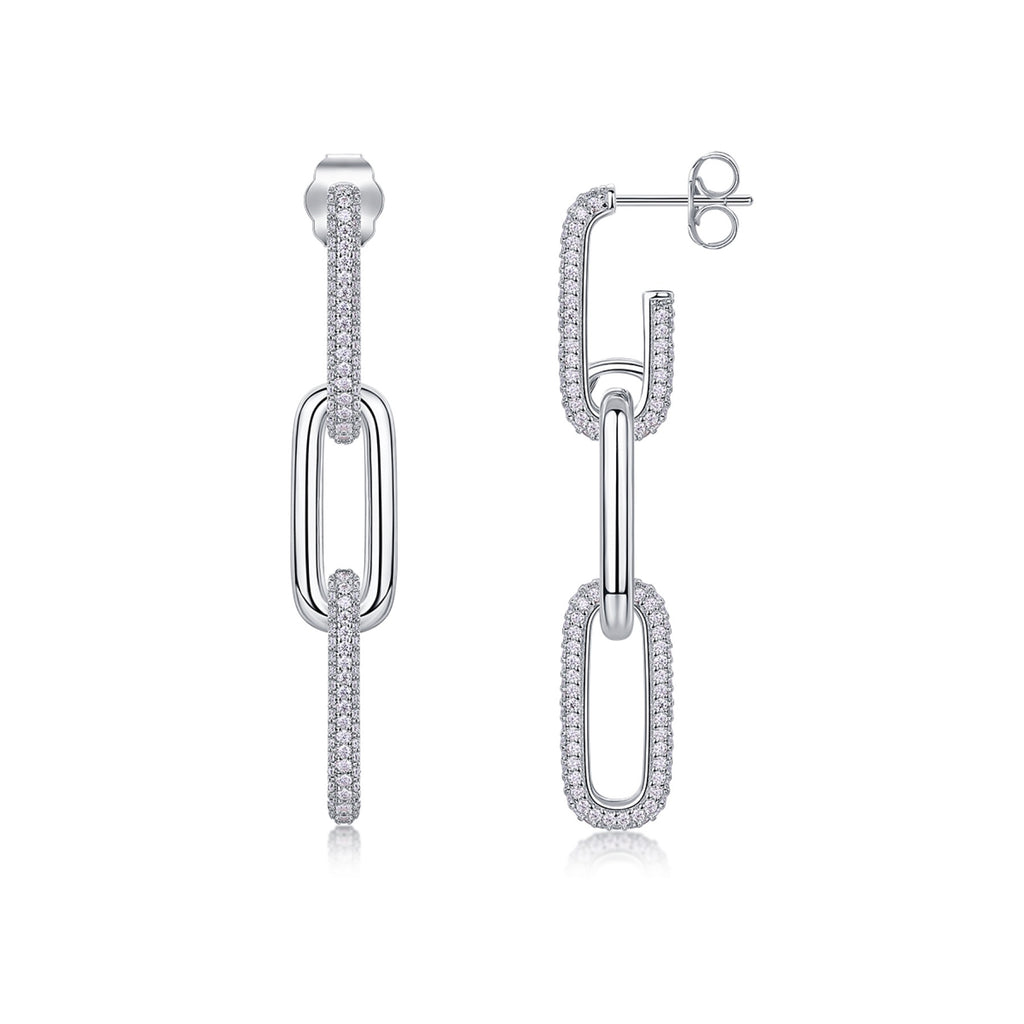 Circo Moissanite Hoop Earrings in Sterling Silver