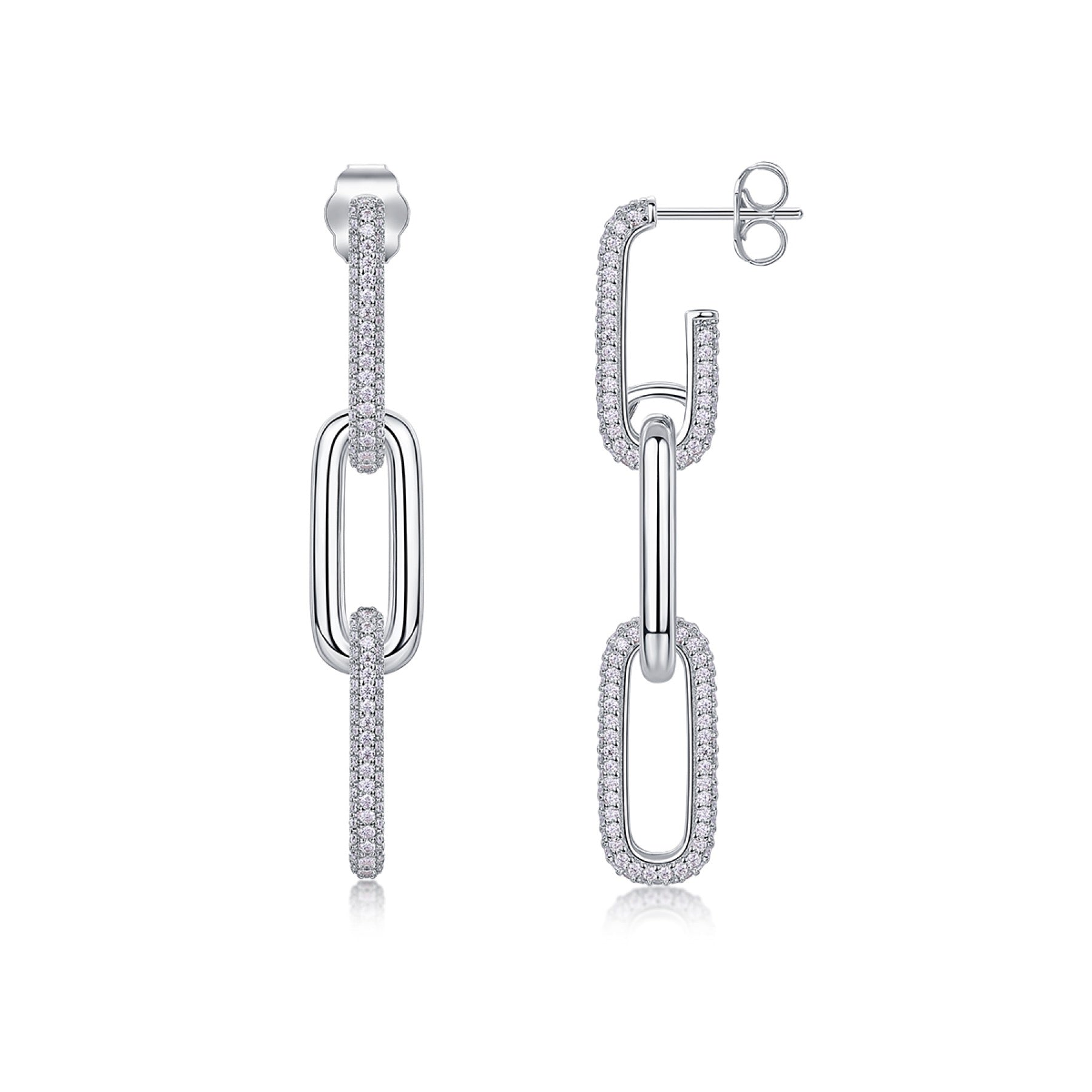 Circo Moissanite Hoop Earrings in Sterling Silver