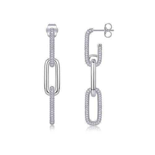 Circo Moissanite Hoop Earrings in Sterling Silver
