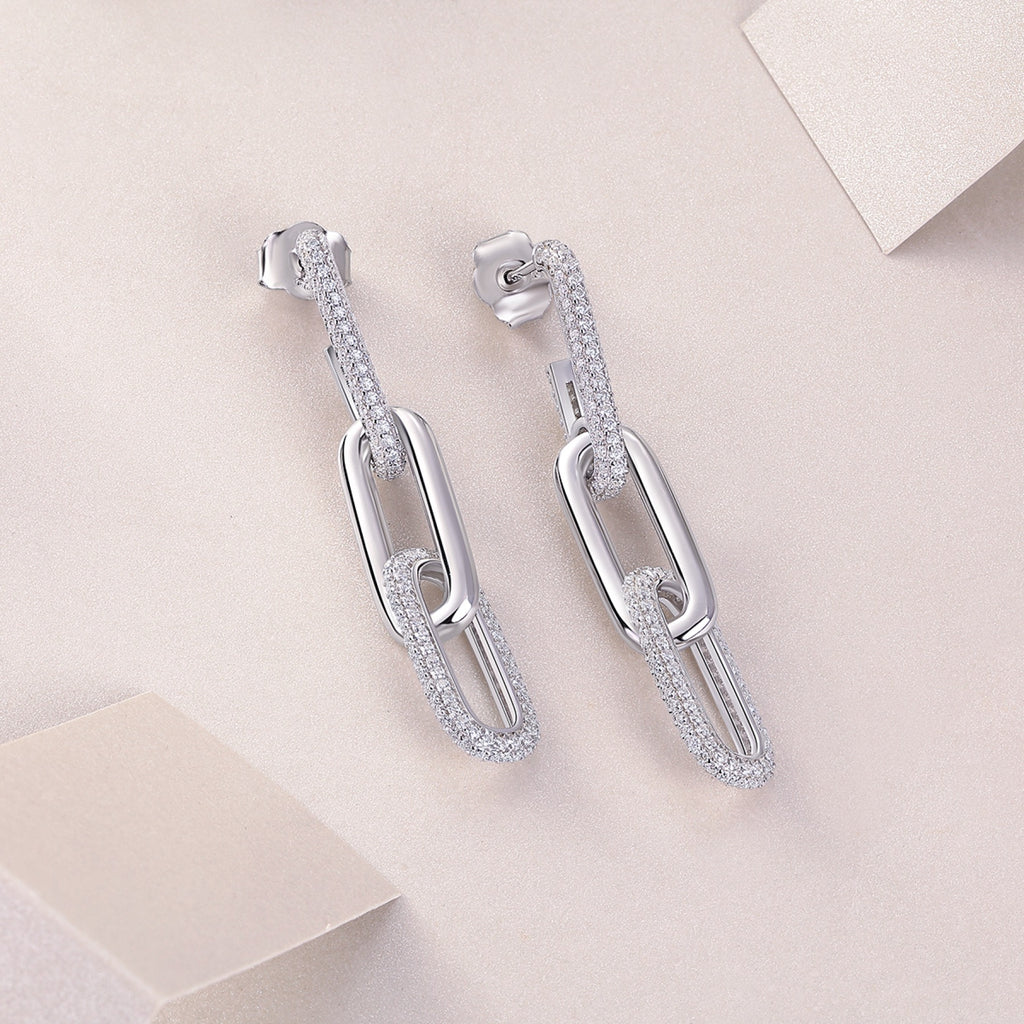 Circo Moissanite Hoop Earrings in Sterling Silver