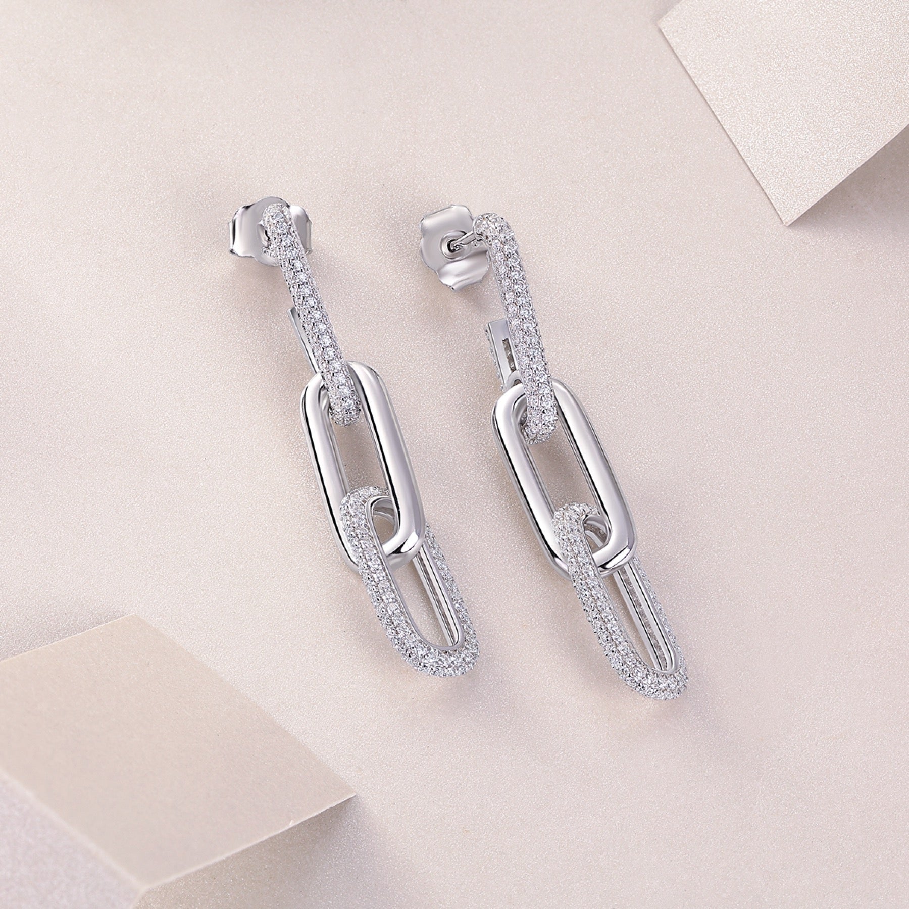 Circo Moissanite Hoop Earrings in Sterling Silver