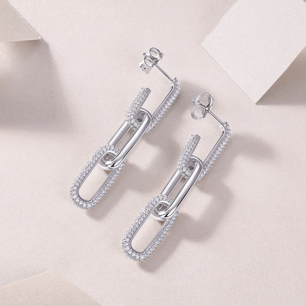 Circo Moissanite Hoop Earrings in Sterling Silver