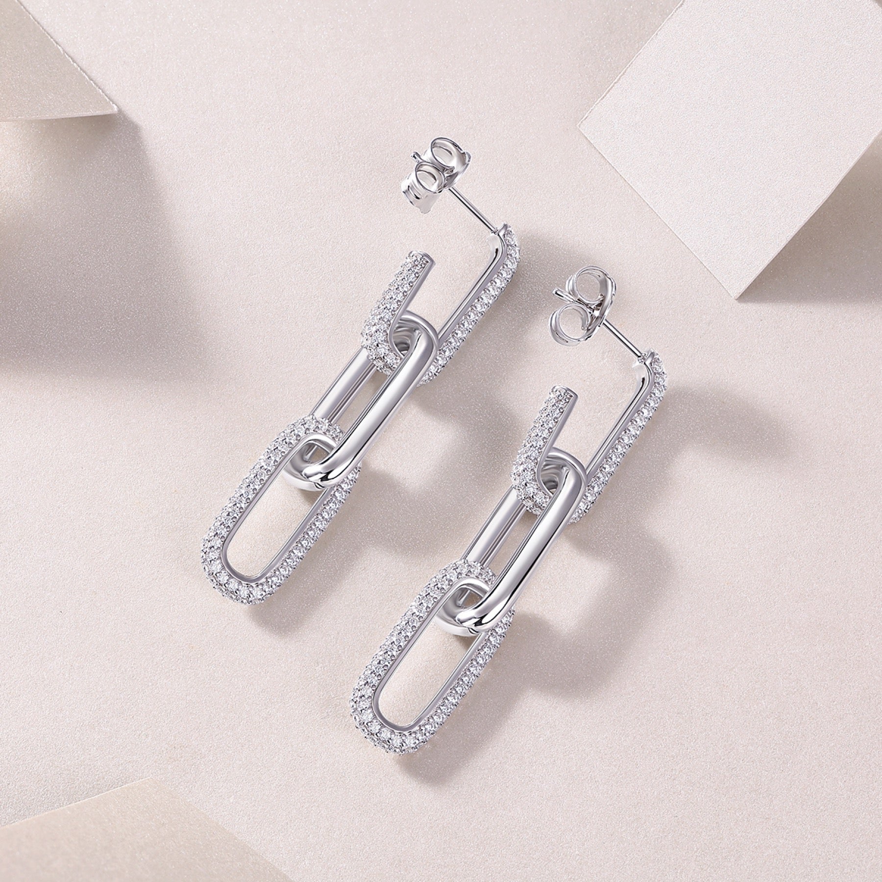 Circo Moissanite Hoop Earrings in Sterling Silver
