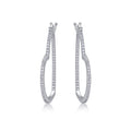 Fondant Moissanite Heart Hoop Earrings in Sterling Silver