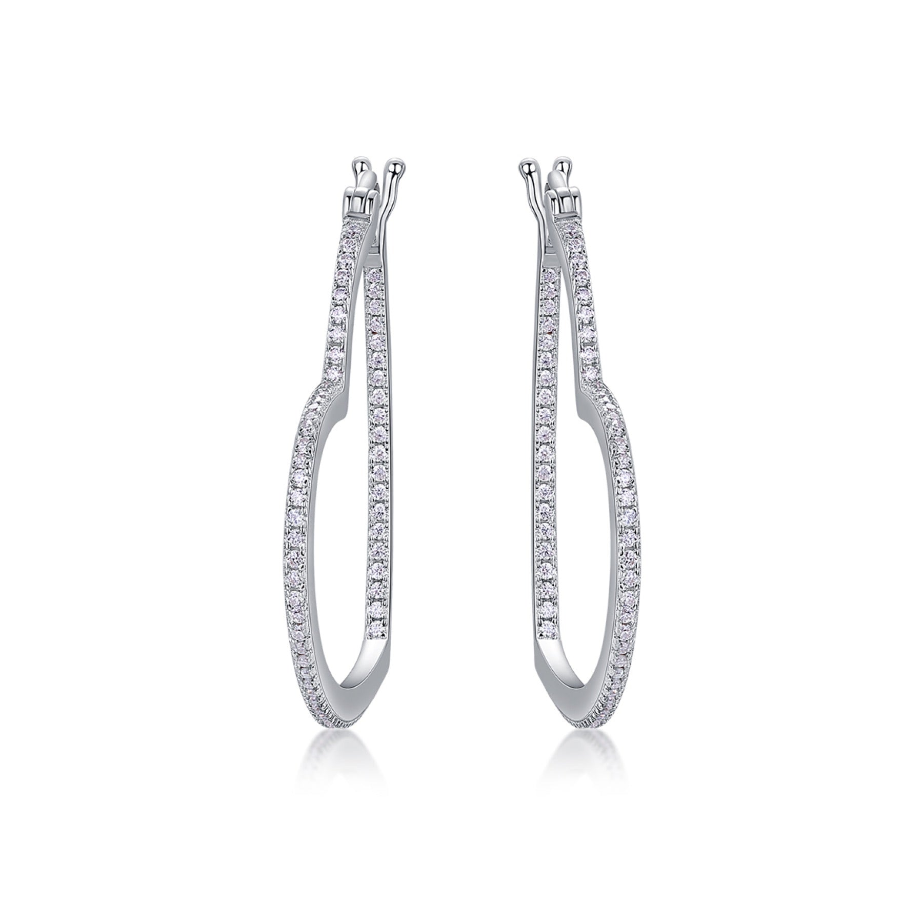 Fondant Moissanite Heart Hoop Earrings in Sterling Silver