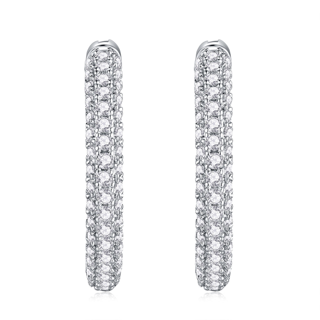 Eternel Moissanite Hoop Earrings in Sterling Silver