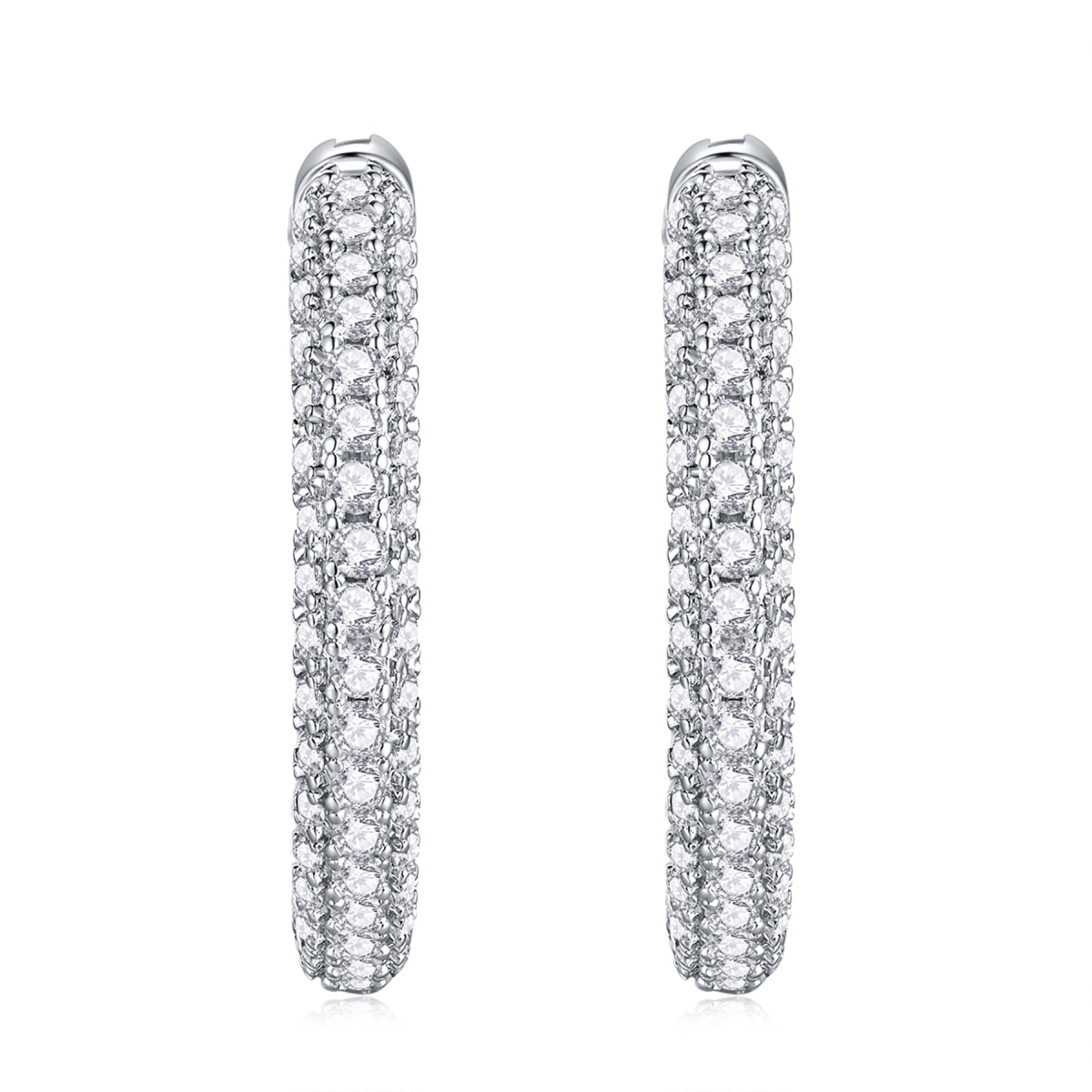 Eternel Moissanite Hoop Earrings in Sterling Silver