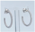 Slim Moissanite Hoop Earrings in Sterling Silver