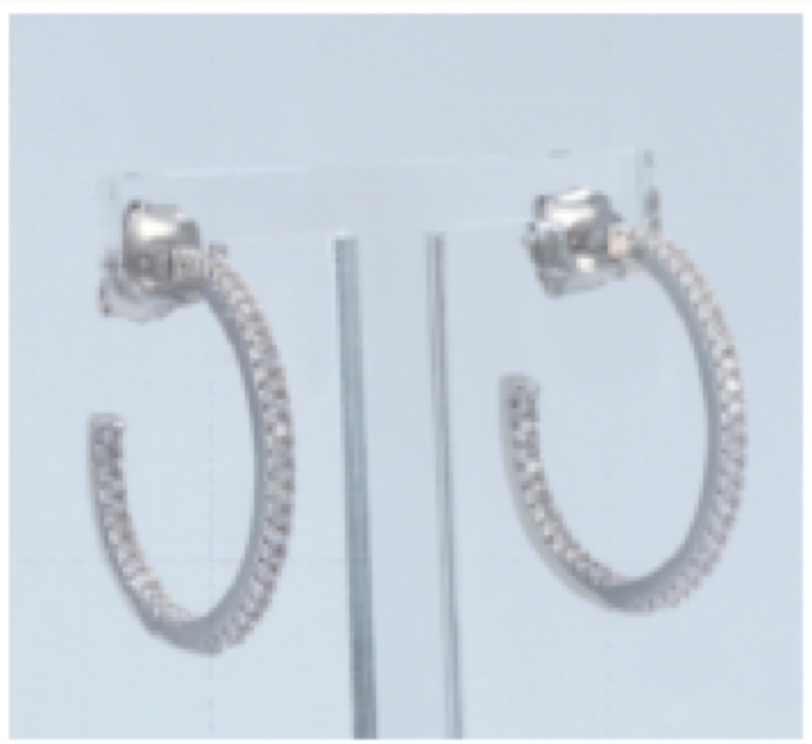Slim Moissanite Hoop Earrings in Sterling Silver