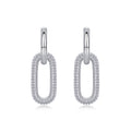 Chainlink Moissanite Link Huggie Hoop Earrings in Sterling Silver