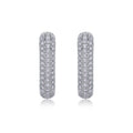 Squared Moissanite Square Huggie Hoop Earrings in Sterling Silver