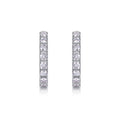 Trace Moissanite Huggie Hoop Earrings in Sterling Silver