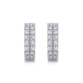 Twinband Moissanite Huggie Hoop Earrings in Sterling Silver