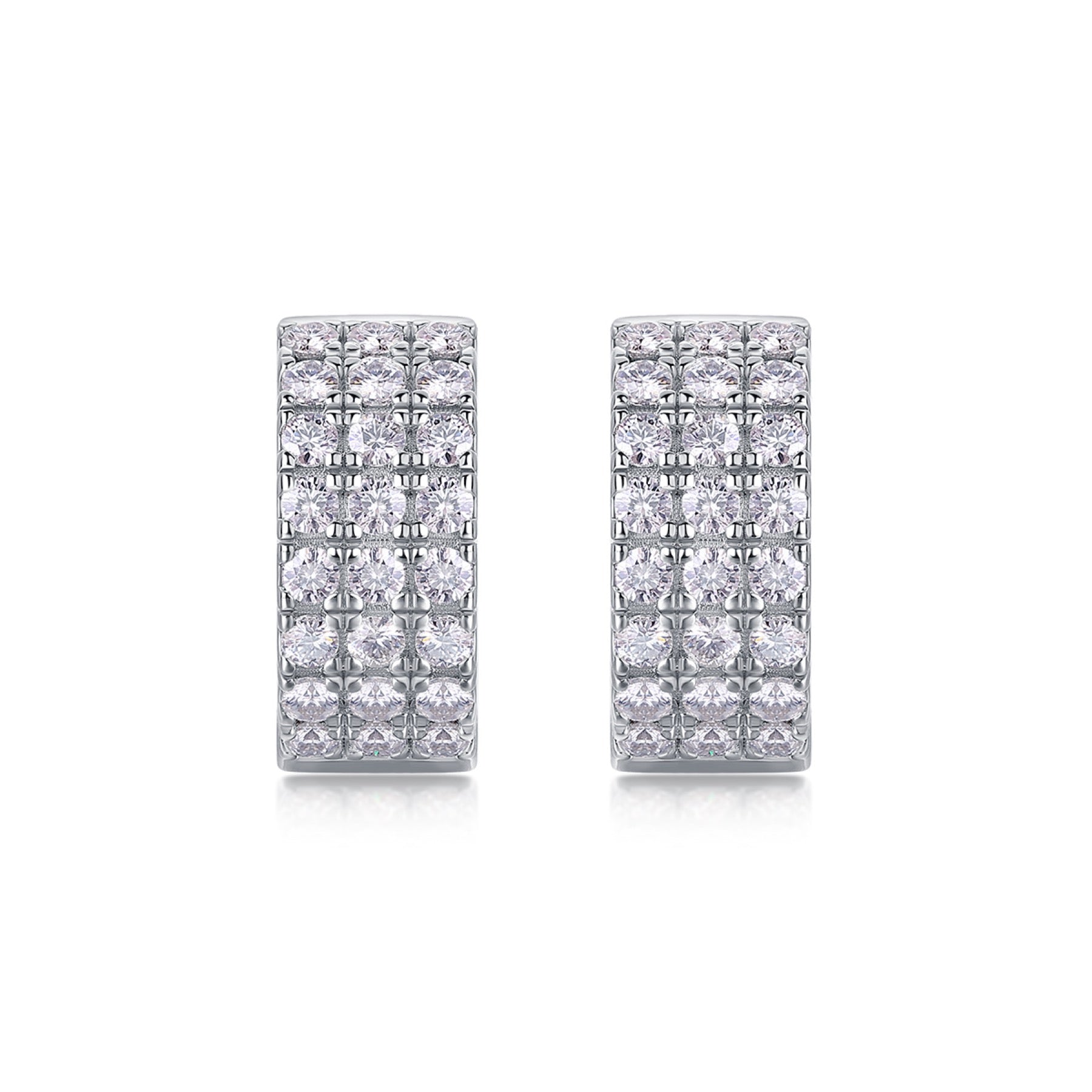 Pendel Moissanite Drop Huggie Hoop Earrings in Sterling Silver