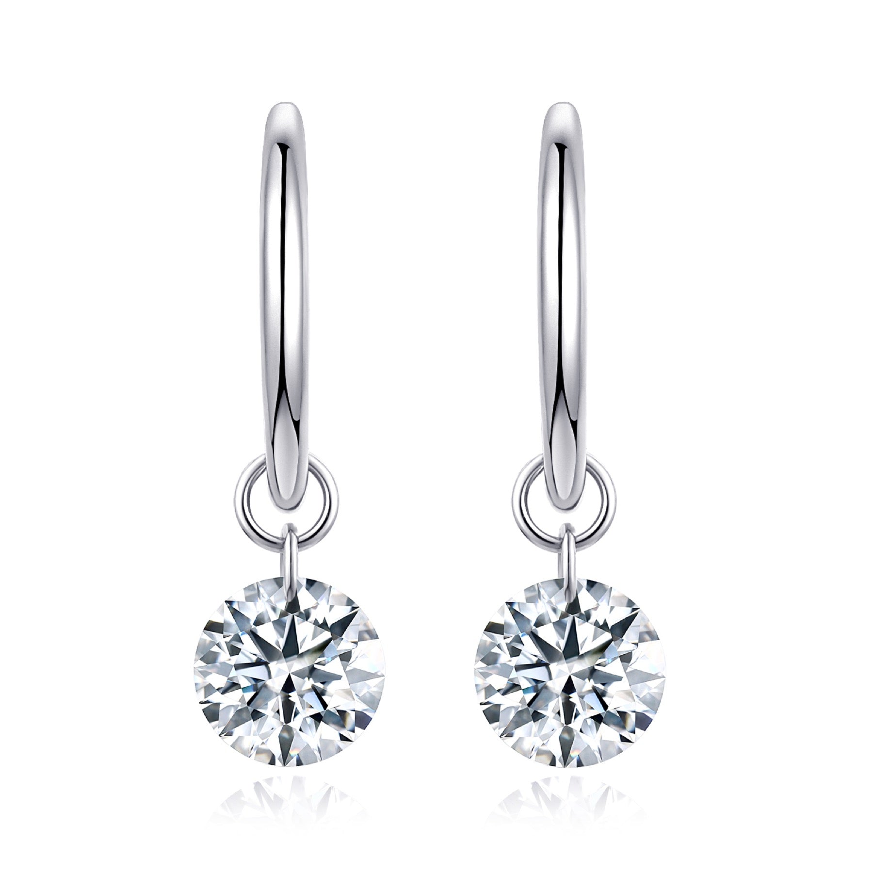 Farfalle 3 Carat Moissanite Butterfly Stud Earrings in Sterling Silver