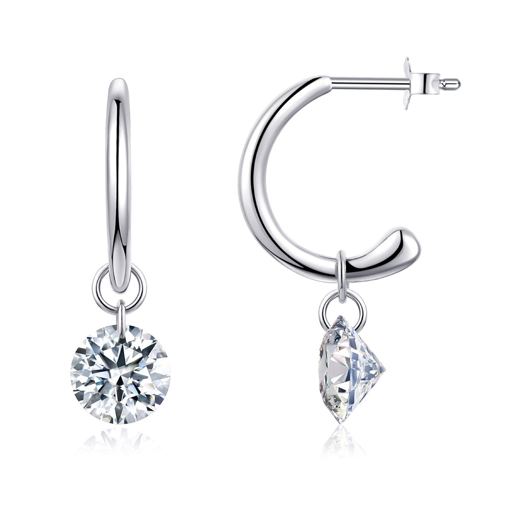 Farfalle 3 Carat Moissanite Butterfly Stud Earrings in Sterling Silver