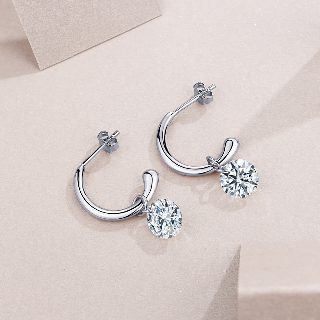 Farfalle 3 Carat Moissanite Butterfly Stud Earrings in Sterling Silver