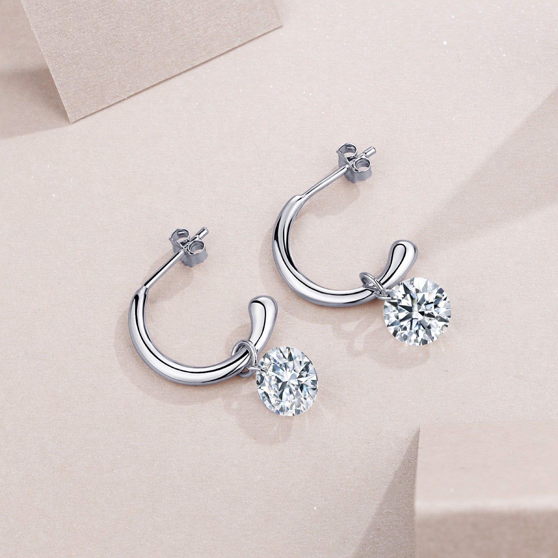 Farfalle 3 Carat Moissanite Butterfly Stud Earrings in Sterling Silver