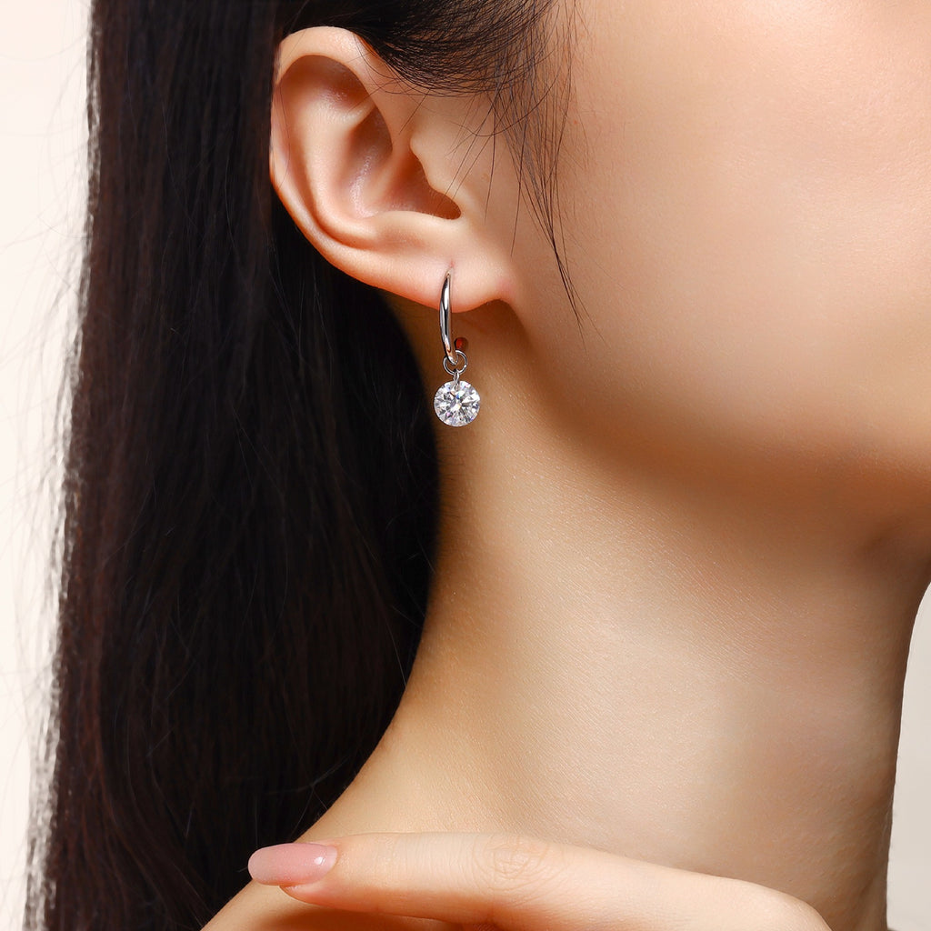 Farfalle 3 Carat Moissanite Butterfly Stud Earrings in Sterling Silver