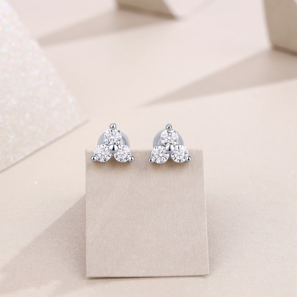Celestia Moissanite Moon and Star Drop Earrings in Sterling Silver