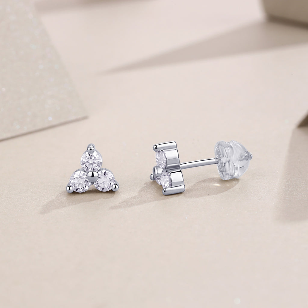 Celestia Moissanite Moon and Star Drop Earrings in Sterling Silver