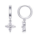 Crux Moissanite Cross Stud Earrings in Sterling Silver