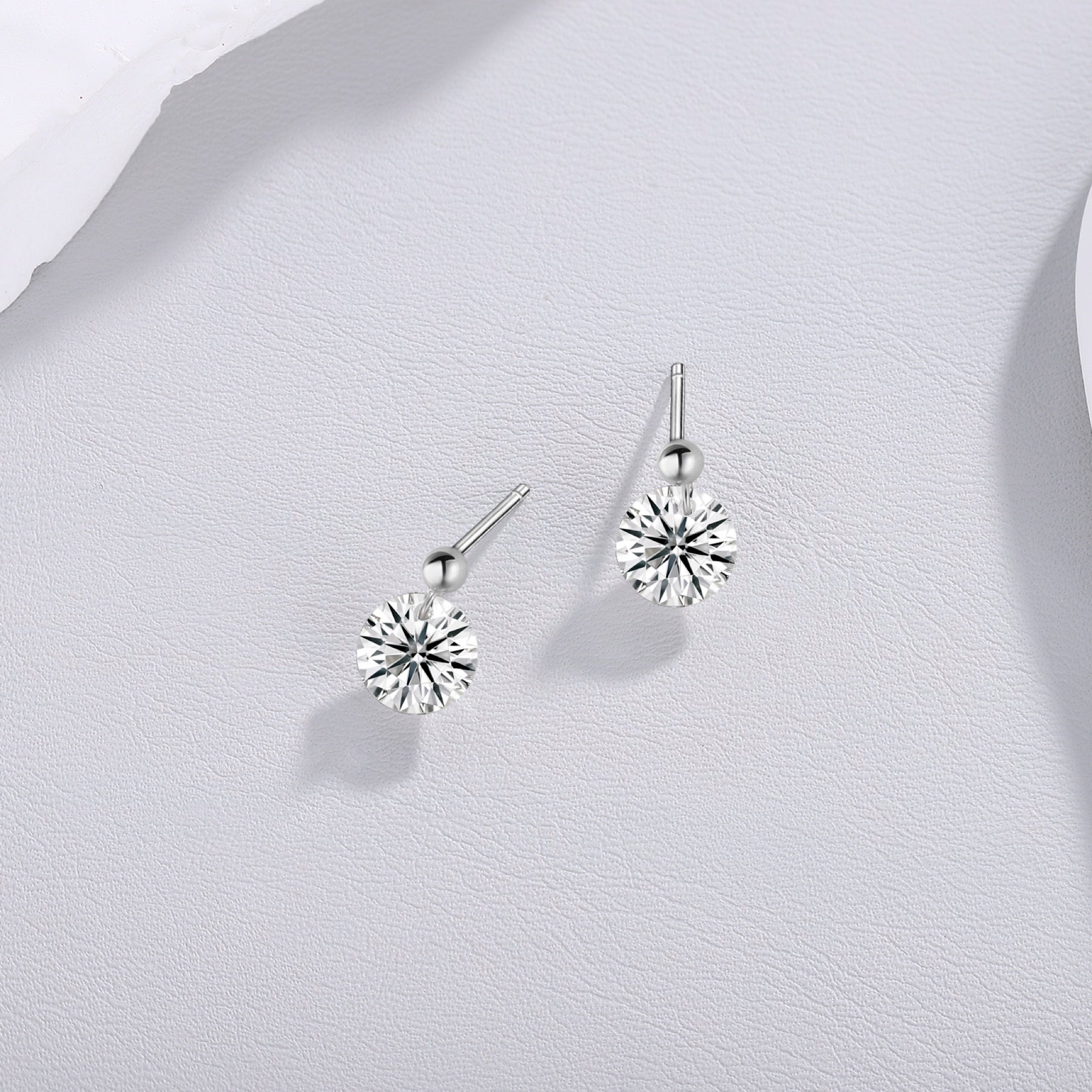 Orb Moissanite Stud Earrings in Sterling Silver