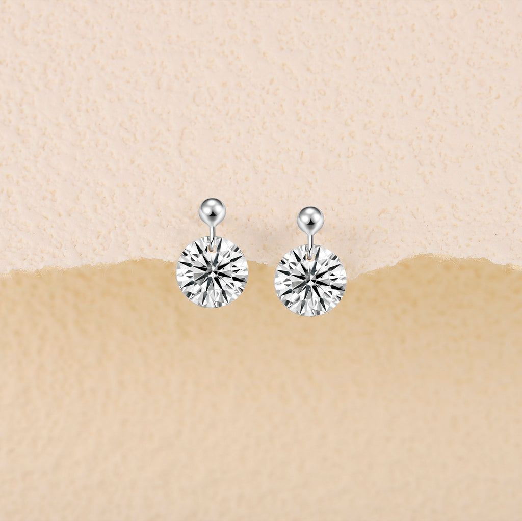 Orb Moissanite Stud Earrings in Sterling Silver