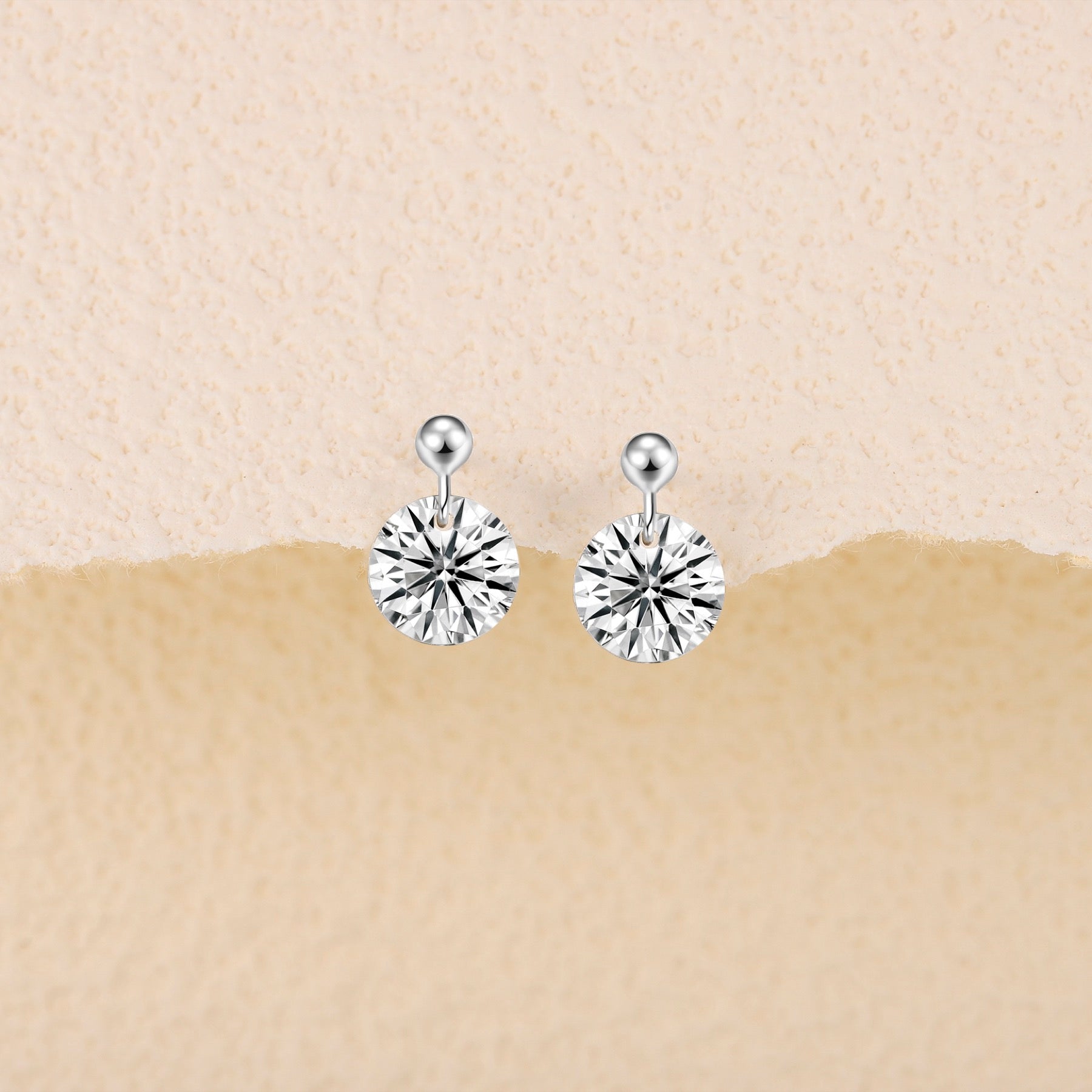 Orb Moissanite Stud Earrings in Sterling Silver