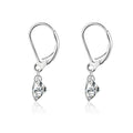 Lever Moissanite Solitaire Drop Earrings in Sterling Silver