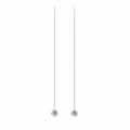 Wave Moissanite Threader Drop Earrings in Sterling Silver