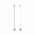 Sinuous Moissanite Threader Drop Earrings in Sterling Silver