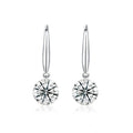 Rivulet Moissanite Three-Stone Drop Earrings in Sterling Silver