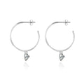 Suspend Moissanite Hoop Drop Earrings in Sterling Silver