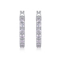 Filigree Moissanite Huggie Hoop Earrings in Sterling Silver
