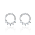 Encircle Moissanite Circle Drop Huggie Earrings in Sterling Silver